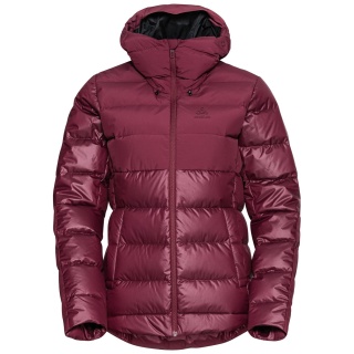 Odlo Winter Jacket Severin N-Thermic Insulated with Hood (water-repellent, windproof, breathable) berry red Women